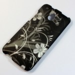 Case Protector HTC One Mini M4 Gray w/flowers (28004351) by www.tiendakimerex.com